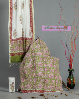 Cotton Suit With Chanderi Duppatta